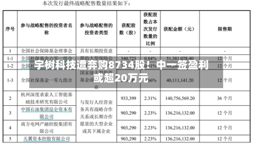 宇树科技遭弃购8734股!中一签盈利或超20万元-第2张图片