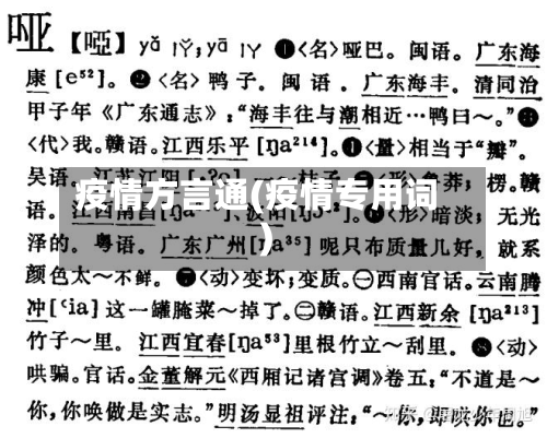 疫情方言通(疫情专用词)-第2张图片